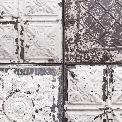 Tin Tiles Wallpaper Feature Wall