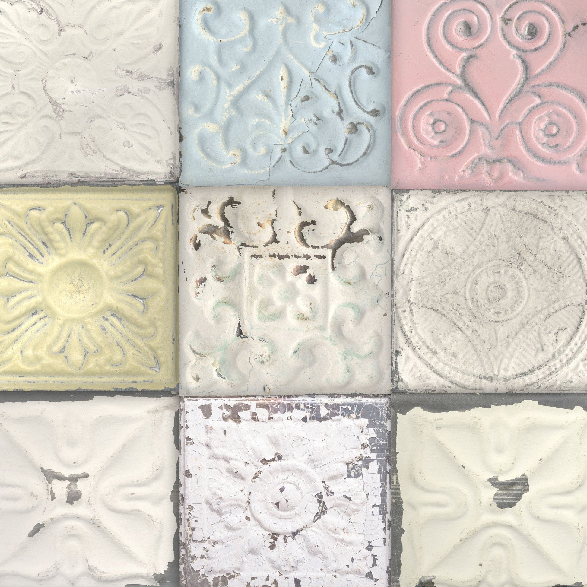 Tin Tiles Wallpaper Pastel Feature