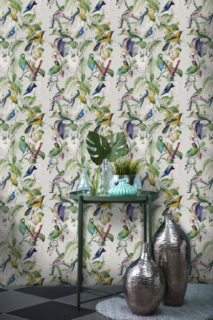 Tropical Birds Wallpaper-Contract Furniture Store for hospitality, leisure & commercial projects