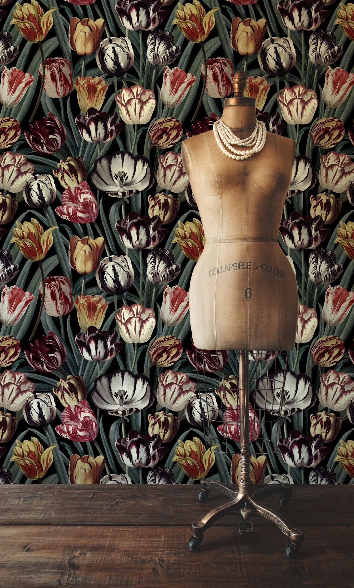 Tulipa Dark Wallpaper-Mind The Gap-Contract Furniture Store