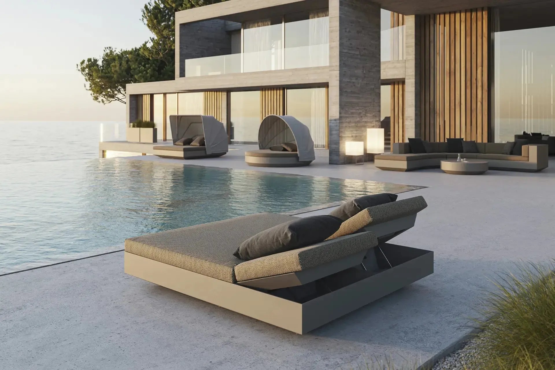 Vela Square Folding Canopy Daybed-Contract Furniture Store for hospitality, leisure & commercial projects