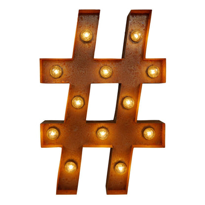 Vintage Letter - # Wall Light