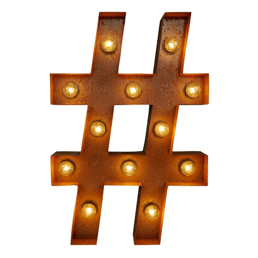 Vintage Letter - # Wall Light