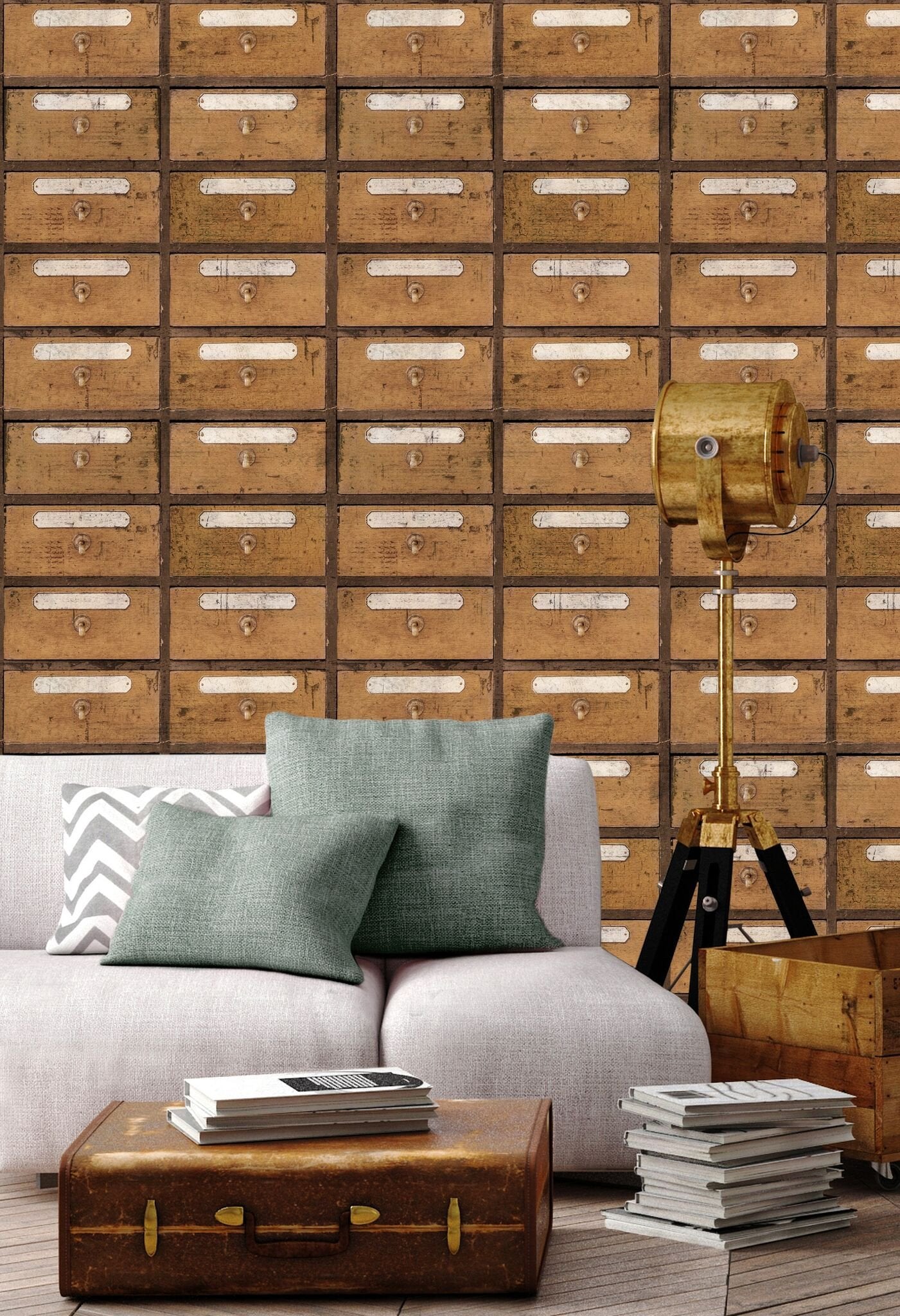 Vintage Pharmacy Wallpaper-Mind The Gap-Contract Furniture Store