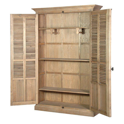 Weathered Louvred Large Wardrobe
