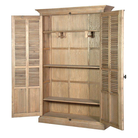 Weathered Louvred Large Wardrobe