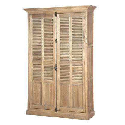 Weathered Louvred Large Wardrobe