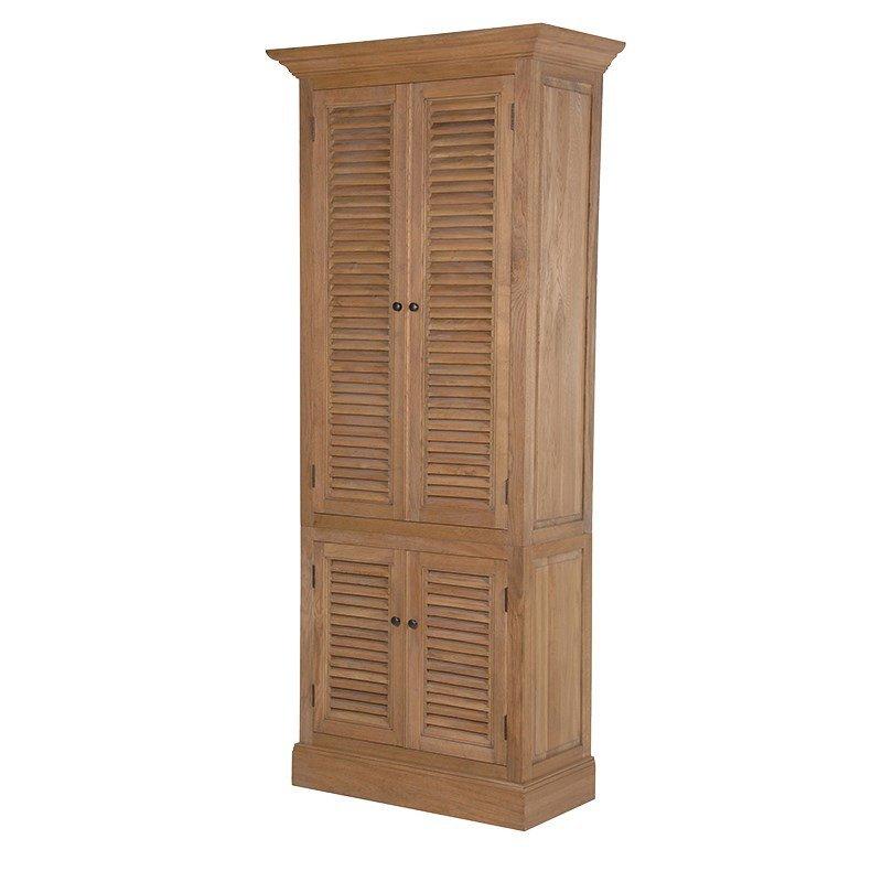 Weathered Louvred Narrow Wardrobe-Coach House-Contract Furniture Store