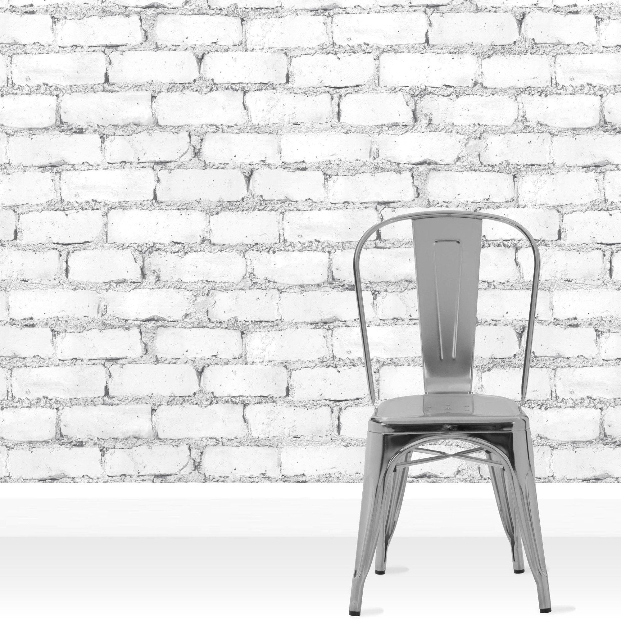 White Brick Effect Wallpaper-Woodchip & Magnolia-Contract Furniture Store