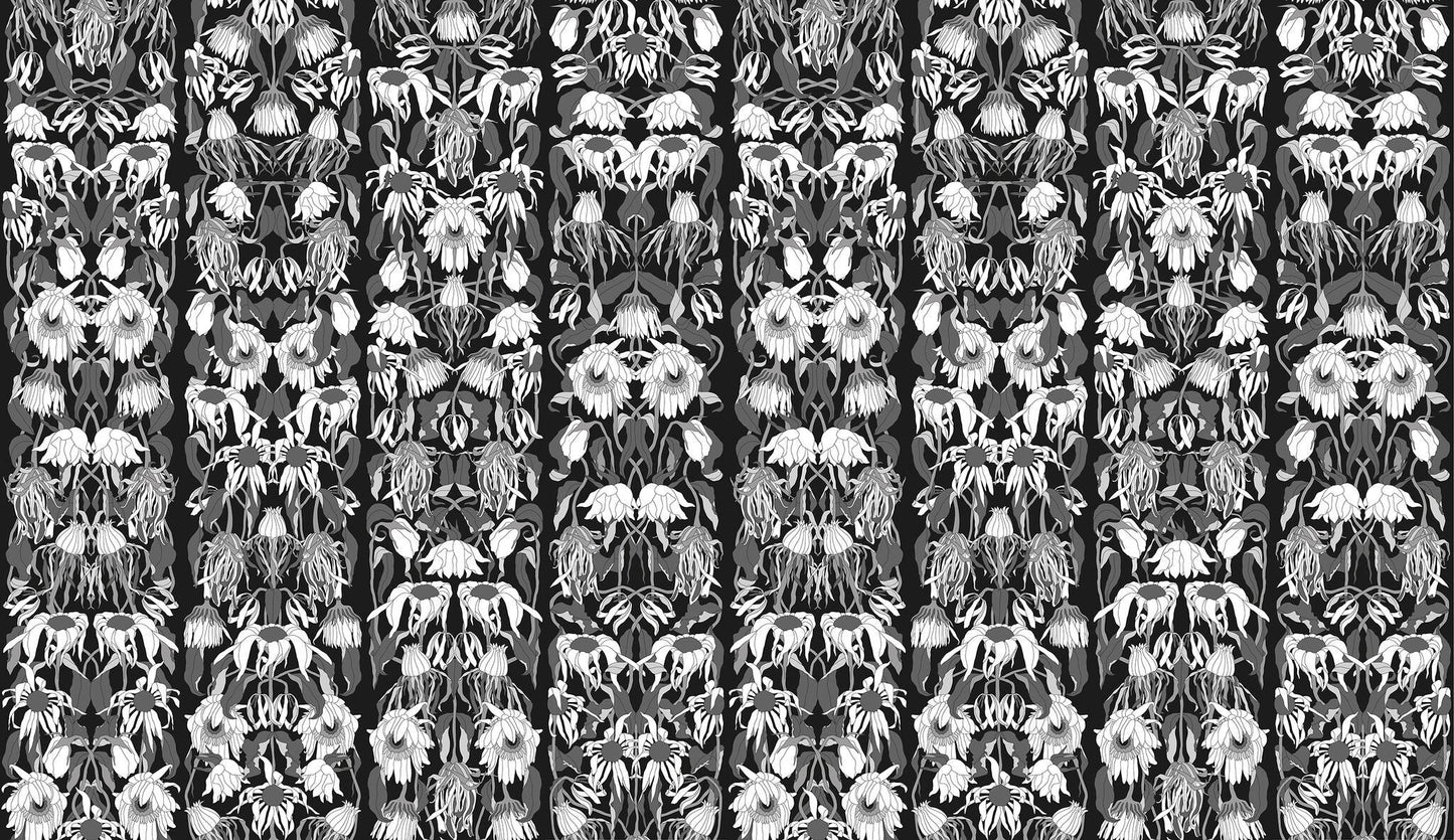 Withered Flowers Black Wallpaper