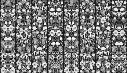 Withered Flowers Black Wallpaper