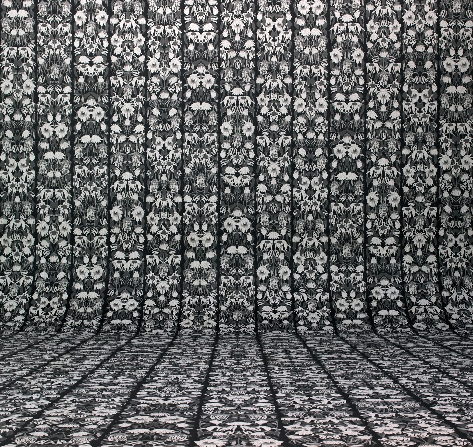 Withered Flowers Black Wallpaper