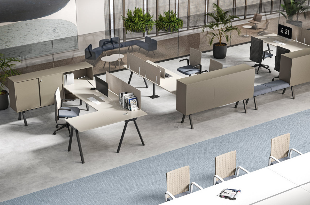 Workstation 2027 with Bench-Gaber-Contract Furniture Store