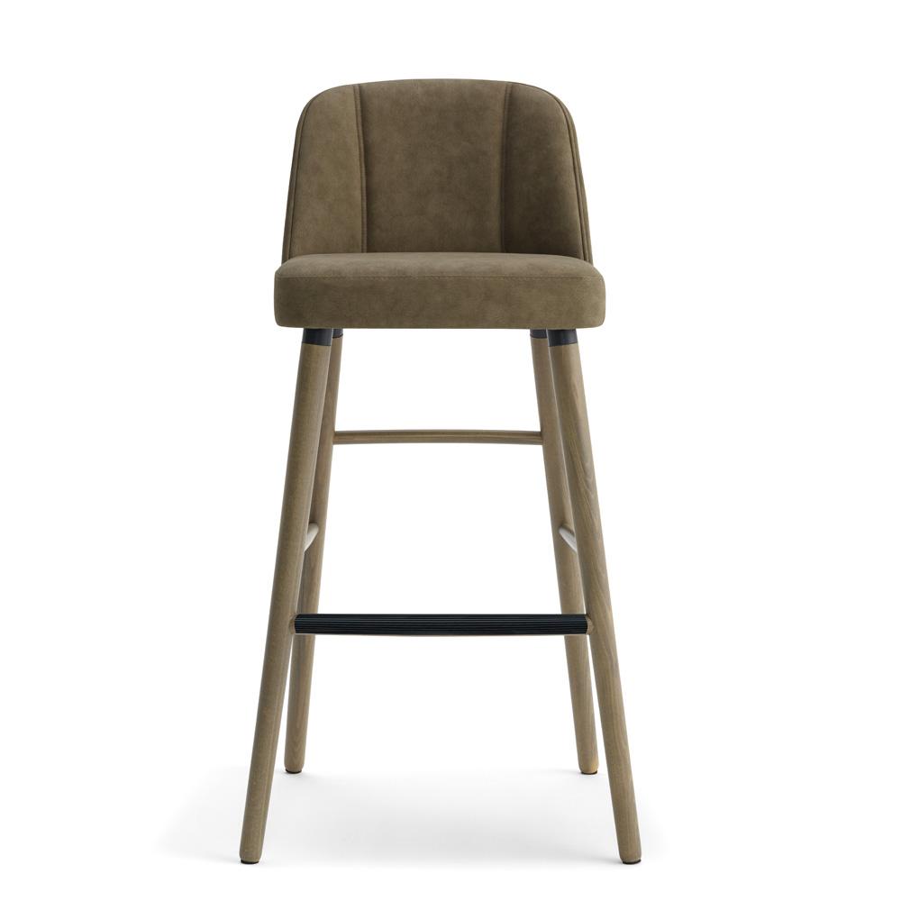 Yvonne Wood High Stool-Laco-Contract Furniture Store